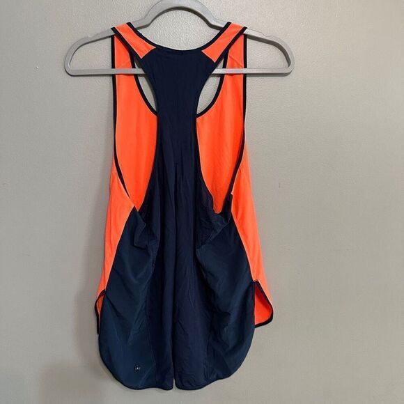 Lululemon navy and orange racerback tank size 10 - Picture 4 of 5